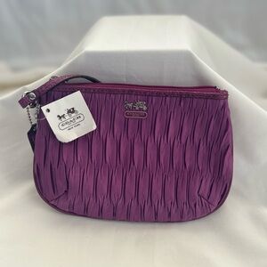 Coach Plum Textured Clutch - New With Tags!